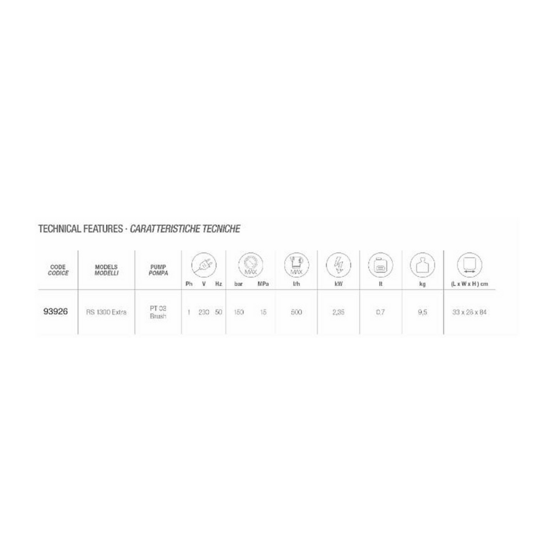IDROPULITRICE  Mercury T RS 1300 EXTRA 500 L/H