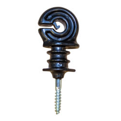 ISOLATORE NERO AD ANELLO CON VITE PER LEGNO Ø 6MM