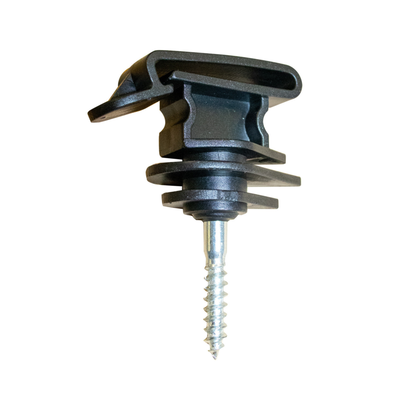 ISOLATORE NERO PER BANDA CON VITE DA LEGNO