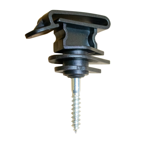 ISOLATORE NERO PER BANDA CON VITE DA LEGNO