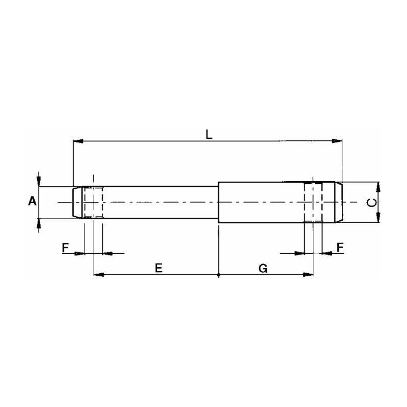 PERNO DOPPIO A SALDARE Ø 22-28 FORI Ø 12