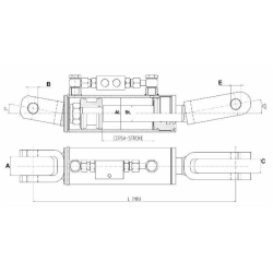 BRACCIO LATERALE IDRAULICO 70X35X117