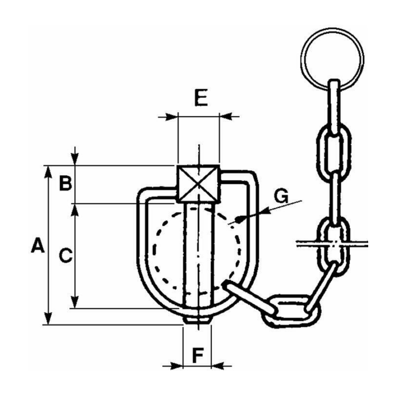 SPINA A SCATTO Ø10 CON CATENELLA DI FISSAGGIO