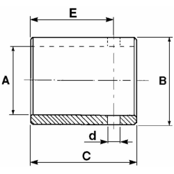 BUSSOLA RIDUZIONE Ø28 - Ø22 con foro per spina scatto