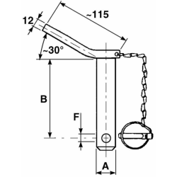 PERNO CON MANIGLIA, SPINA E CATENA Ø 25X175 MM