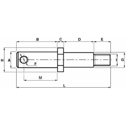 PERNO ATTACCO ATTREZZI Ø28-26 M20X1,5