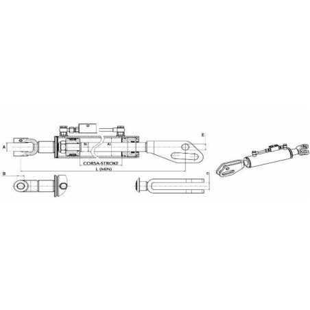 BRACCIO LATERALE IDRAULICO 80X40X145