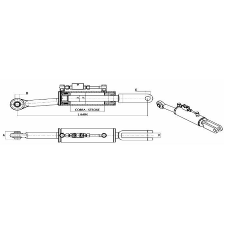BRACCIO LATERALE IDRAULICO 80X40X190