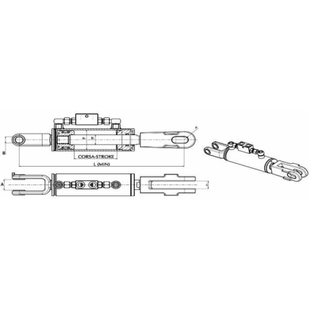 BRACCIO LATERALE IDRAULICO 70X35X125