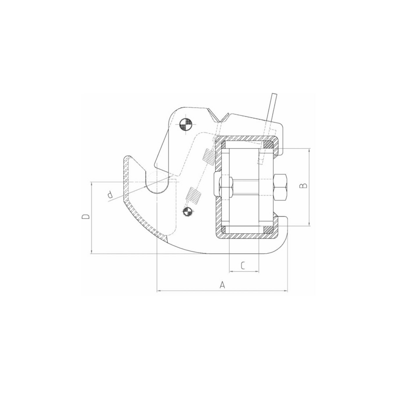 GANCIO AUTOMATICO PER BARRA TRAINO Ø28