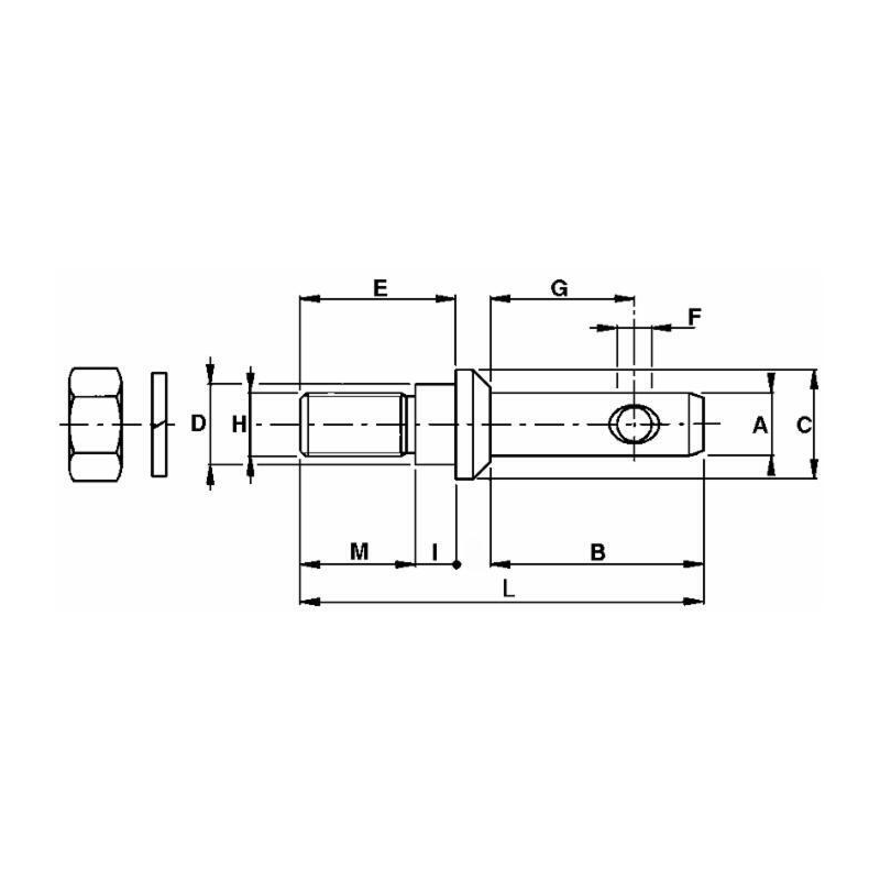 PERNO Ø22XM22XØ25MM ADAT.SICMA