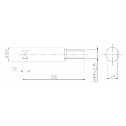 PERNO PORTAMOLLA Ø30 M18X1,5