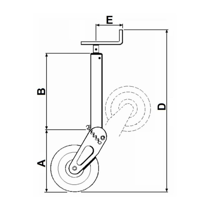 SERVOTIMONE IN SEZIONE TONDO Ø 70 RUOTA IN FERRO 300MM.