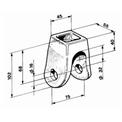 FORCELLA RIBALTABILE Ø 16MM.
