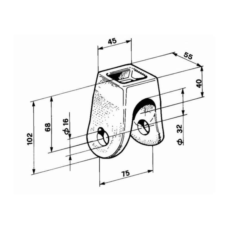 FORCELLA RIBALTABILE Ø 16MM.