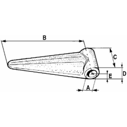 CERNIERA PIATTA LEGGERA Ø 14 MM.