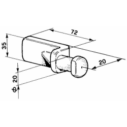 PIANTONE PER CHIUSURA UNIVERSALE Ø20MM.