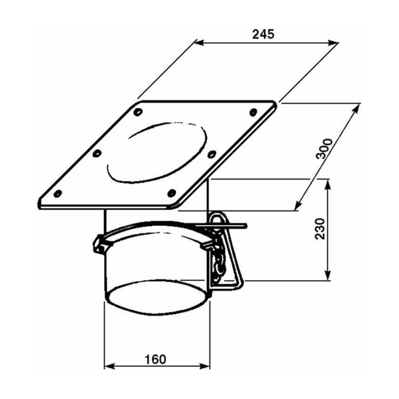 BOCCHETTA GRANO CON FLANGIA 300X245MM