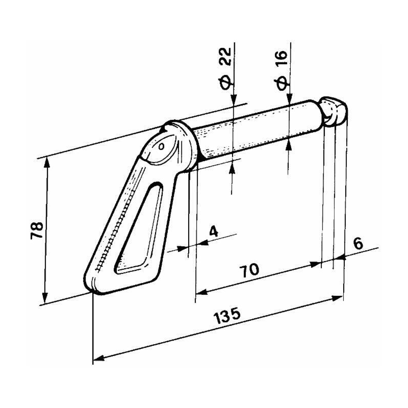 MANIGLIA STOPPED  Ø16MM.