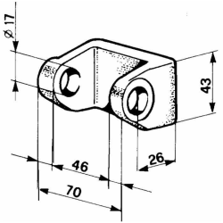 SUPPORO PER CERNIERA TIPO "ROMA" Ø 17MM.