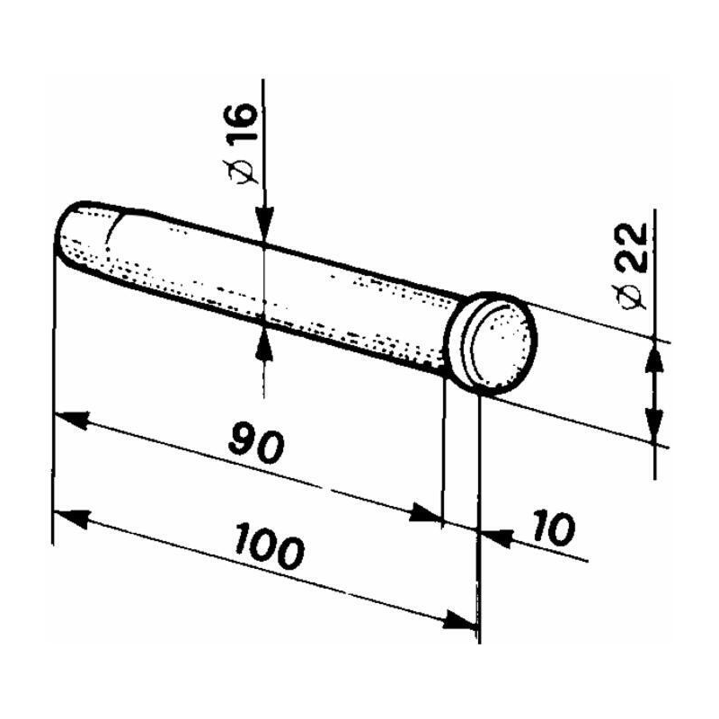 PERNO PER CERNIERA "ROMA" Ø 16MM.