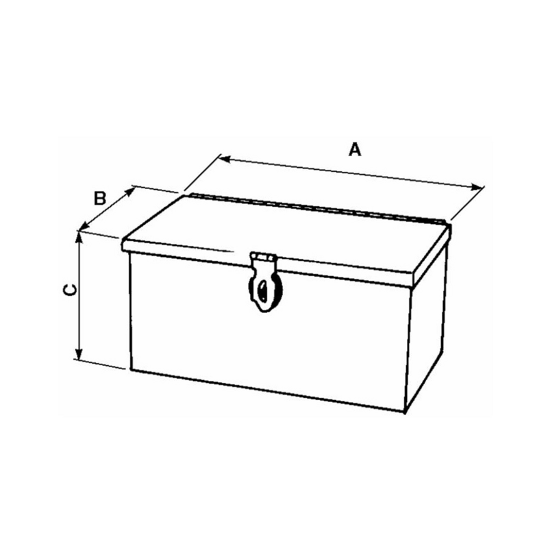 CASSETTA PORTA ATTREZZI IN LAMIERA 260X140X130MM