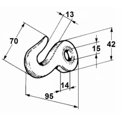 UNCINO CAPO CATENA FORO Ø 15