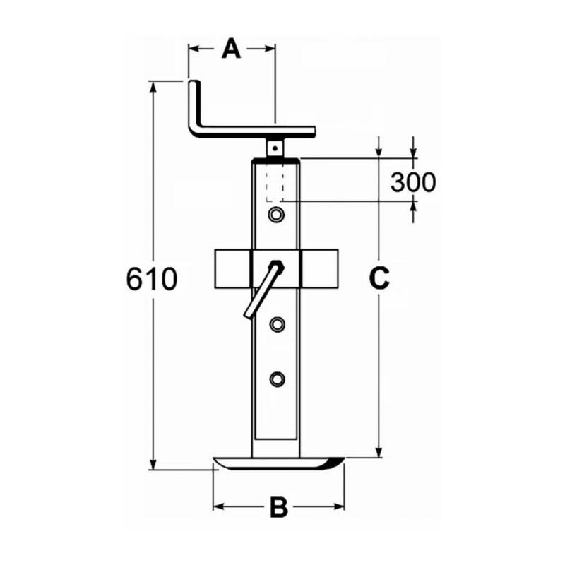 PIEDE D'APPOGGIO REGOLABILE 60X500