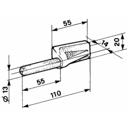 PERNO PER CERNIERA PIATTA Ø 13 MM.