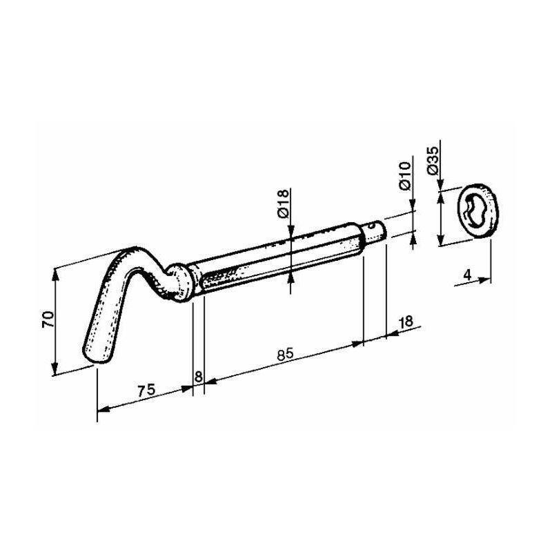 CHIAVISTELLO A 2 SCANALATURE Ø18MM.