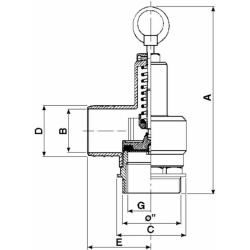 VALVOLA DI SICUREZZA CON PORTAGOMMA 1"1/4