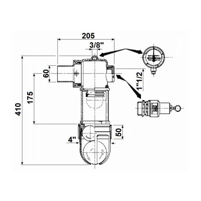 VALVOLA DI TROPPO PIENO Ø60MM.