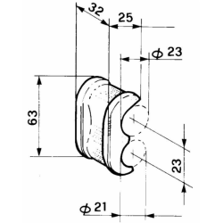 LINGUETTA PER CERNIERA Ø 23 MM.