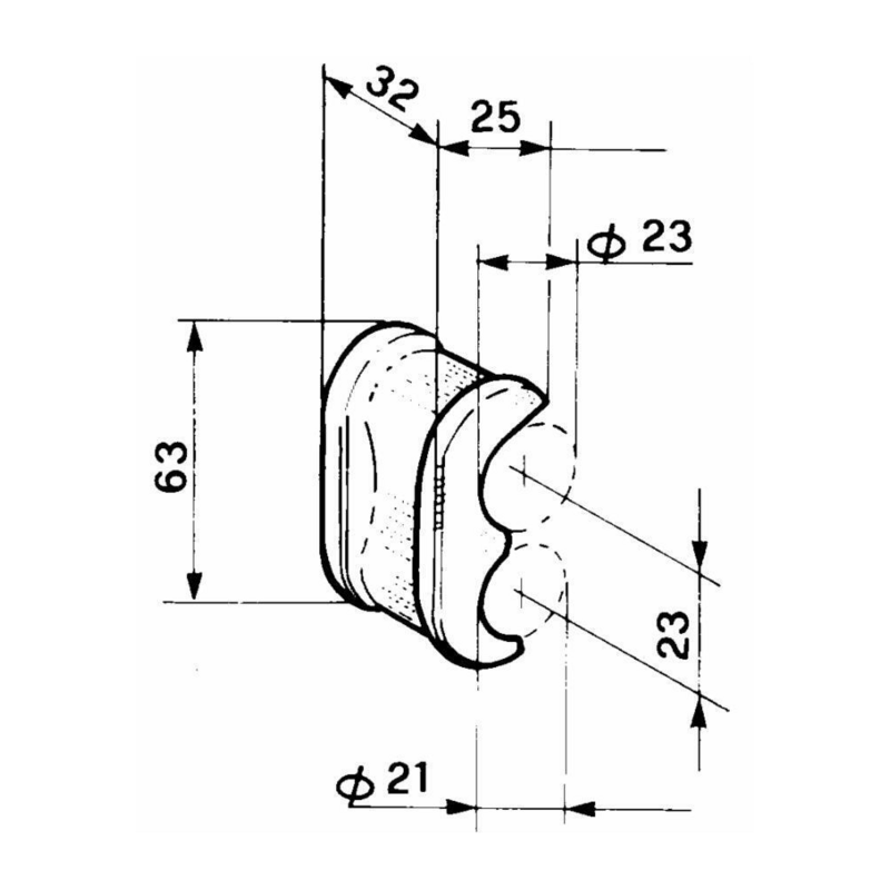 LINGUETTA PER CERNIERA Ø 23 MM.