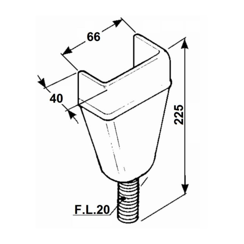 SUPPORTO PIANTONE LUNGO MASCHIO M20.