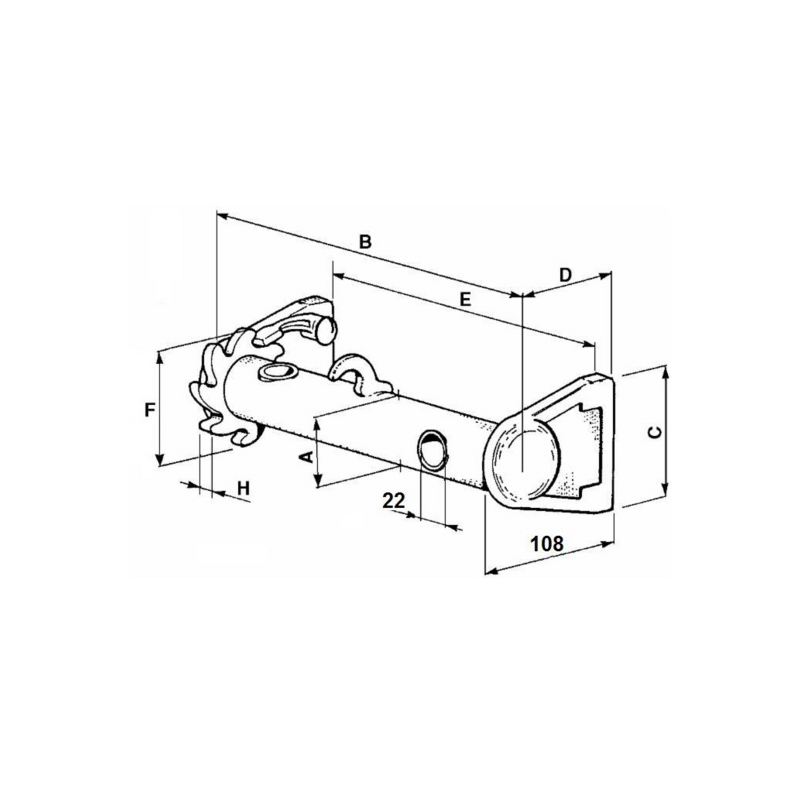 VERRICELLO SINISTRO RINFORZATO  Ø 48MM.
