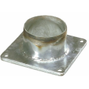 FLANGIA QUADRA ZINCATA CON TRONCHETTO FILETTATO Ø120MM
