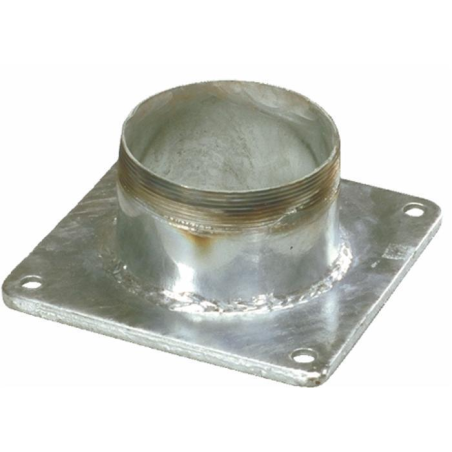 FLANGIA QUADRA ZINCATA CON TRONCHETTO FILETTATO Ø150MM