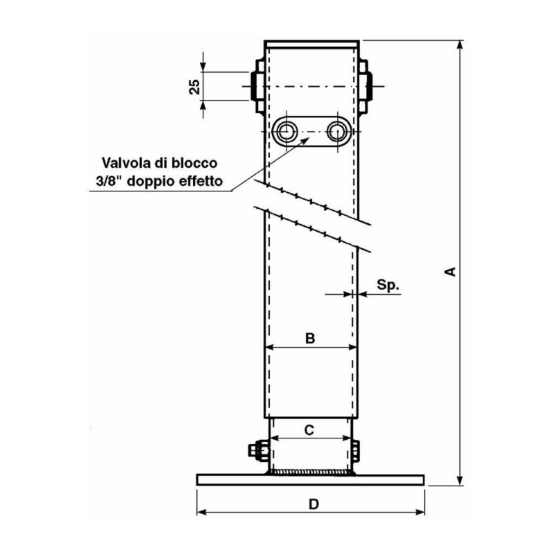 PIEDE IDR.C/VALVOLA D.E. 110X110X500