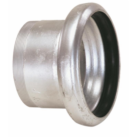 CONTROSFERA ZINCATA CON TRONCHETTO FILETTATO MASCHIO "BAUER" 1'1/2, Ø133MM