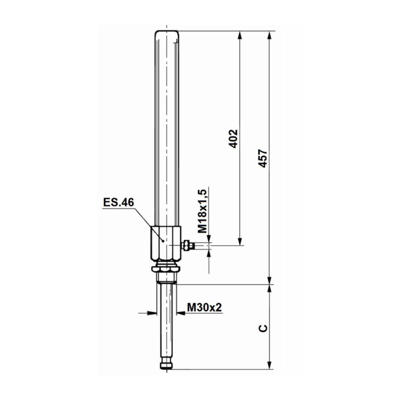 CILINDRO SEMPLICE EFFETTO PER SARACINESCHE 6".