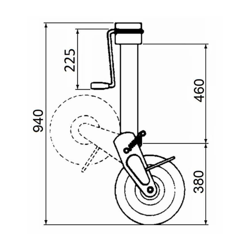 SERVOTIMONE A RUOTA D'APPOGGIO 320x90