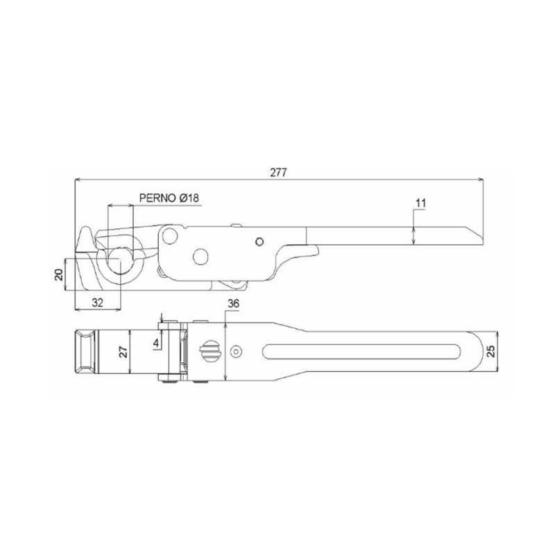 CHIUSURA UNIVERSALE TIPO M50 "DRITTO" Ø18MM.