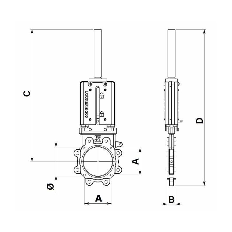 SARACINESCA A LAMA -LOCKER  Ø 100MM.