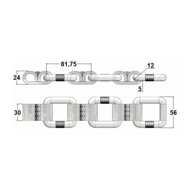 CATENA PASSO 80/12, LUNGHEZZA 10.75MT