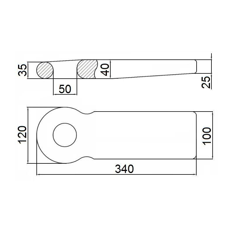 OCCHIONE TIPO BELGIO LEGGERO 100x25