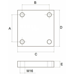 PIASTRA A SALDARE 130X130, M16