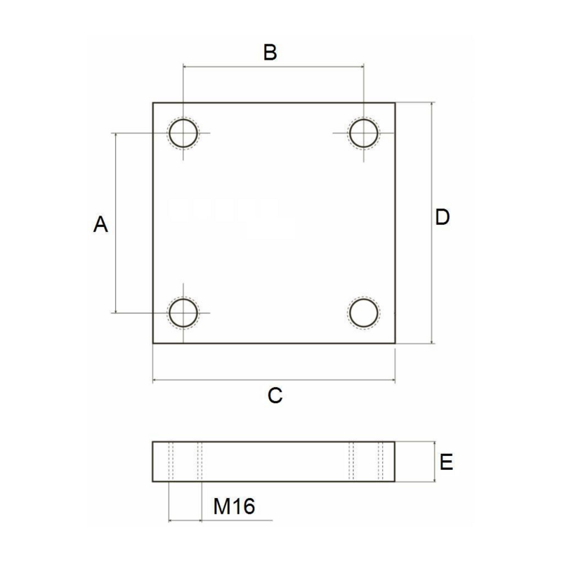 PIASTRA A SALDARE 130X130, M16