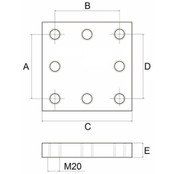 PIASTRA A SALDARE 200 X 200, M20