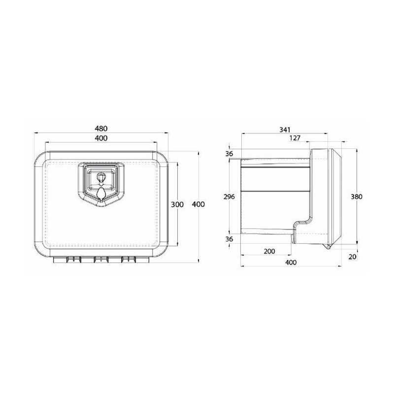 CASSETTA PORTA ATTREZZI IN PLASTICA 480x400x400MM